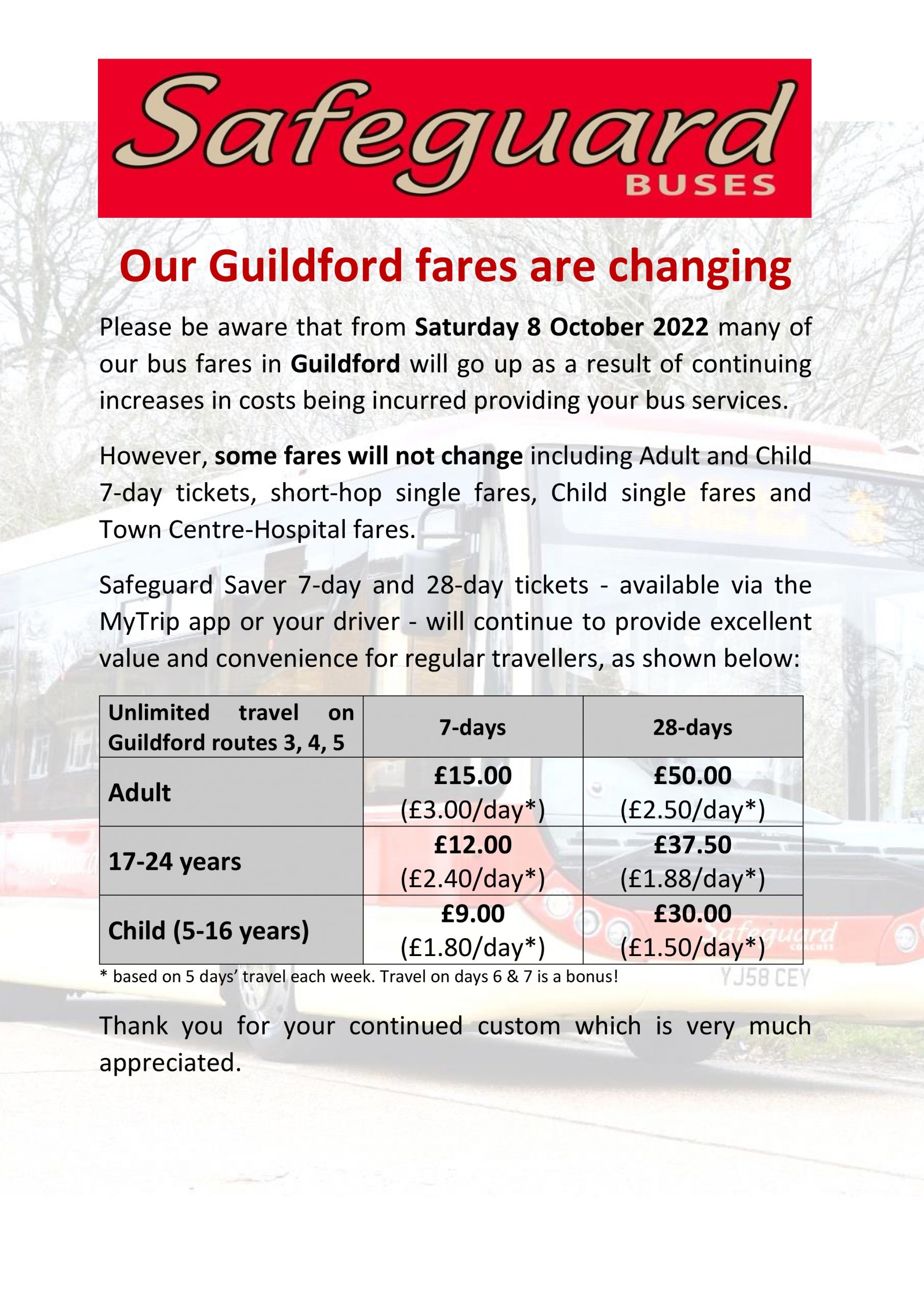 New Guildford Bus Fares Safeguard